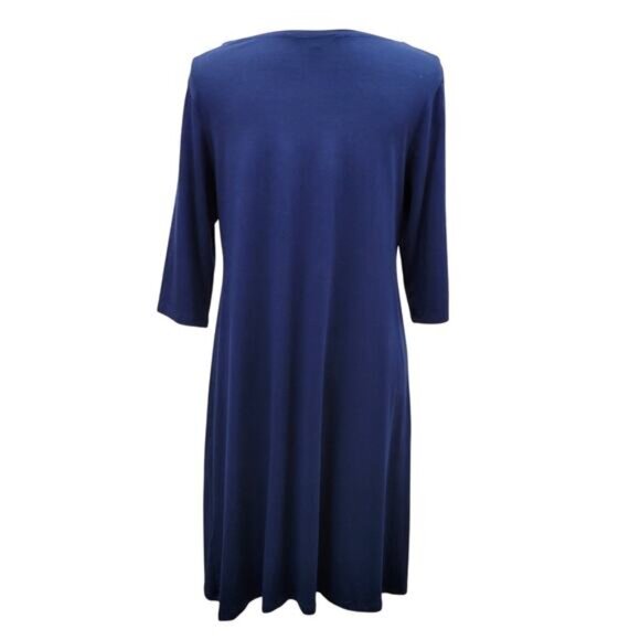 Eileen Fisher A-Line Dress Petite Large Blue - Picture 2 of 8